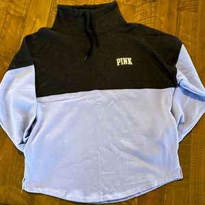 Victoria's Secret PINK | Varsity Cowl Neck Pullover Sweater- Periwinkle & Grey